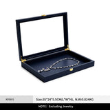 Blue Jewelry Organizer Tray with Acrylic Lid – Premium Leather Display Case for Rings, Earrings & Accessories