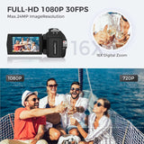NNEOBA Digital HD Camera with Rotating Screen with 32G Card Black