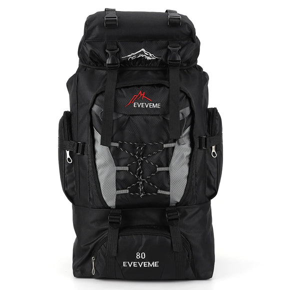 NNEOBA 80L Travel Backpack Waterproof Outdoor Pack Black