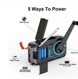 NNEOBA DAB+ Solar Hand Crank Emergency Radio Black