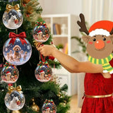 Christmas Dog Wooden Hanging Ornament Set 8Pcs Flat 2D