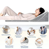 NNEOBA Adjustable Wedge Pillow Set Ergonomic Triangle Pillow Headrest Grey