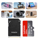512GB MicroSD Memory Card with SD Adapter UHS U3 Class 10 A2