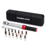 NNEOBA 15-Piece Bicycle Torque Wrench Set Red