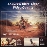 NNEOBA 5K Action Camera with LED Light 64GB Included Black