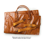 NNEOBA 2-in-1 Convertible Leather Travel Bag Brown