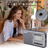NNEOBA Portable Shortwave Radio Receiver Grey