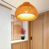 NNEOBA Handmade Boho Bamboo Wicker Ceiling Light Brown