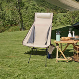 NNEOBA Camping Chair with Headrest Beige