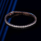 925 Sterling Silver Moissanite Tennis Bracelet – D Color VVS1 Sparkling Bracelet with GRA Certificate