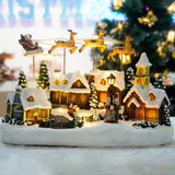 Lighted Christmas Music House with Flying Deer