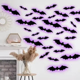 12pcs Halloween 3D Bat LED Wall Decals