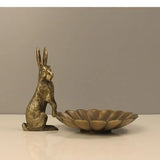 NNEOBA Whimsical Rabbit Brass Ornaments: Artistic Charm for Home Decor"