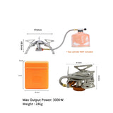 NNEOBA Portable Split Gas Stove 3000W Silver