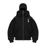 NNEOBA Y2K Double Hooded Balaclava Zip Hoodie