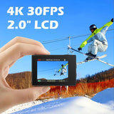 NNEOBA 4K Action Camera 30M Waterproof Sports Cam Balck