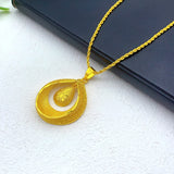 NNEOBA Gold Plated Necklace Earrings Bridal Set