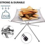 NNEOBA Foldable Stainless Steel Mesh Fire Pit Rack