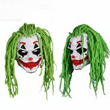 Cyberpunk Clown Mask with Green Hair