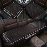 NNEOBA 3-Piece Universal Car Seat Covers Breathable Cotton Linen Cushion Set Black
