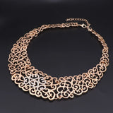 NNEOBA Jewelry Set Necklace Earrings Ring Bracelet (Gold)