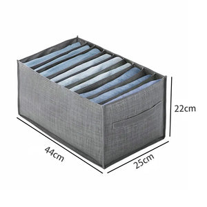 NNEOBA 5PCS Gray 9-Grids Closet Clothes Organizer Storage Box Cabinet Drawers Set - 44x25x22cm