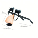 Black Halloween Party Glasses with Eyelashes, Nose & Beard