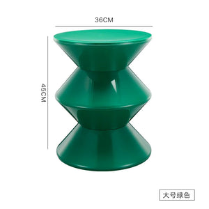 NNEOBA Nordic Ottoman Shoe Changing Stool - Modern Minimalist Designer Stool in Large Green