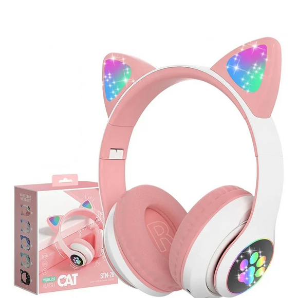 NNEOBA Wireless Cat Ears Headphone Pink