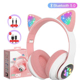 NNEOBA Wireless Cat Ears Headphone Pink