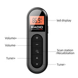 NNEOBA FM Rechargeable Pocket Radio Black