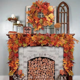 2M Artificial Fall Maple Leaf Garland - 78in Autumn Leaves Vine