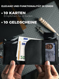 NNEOBA Men’s Blocker Wallet - Genuine Leather Wallet with Coin Pocket, Black