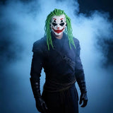 Cyberpunk Clown Mask with Green Hair