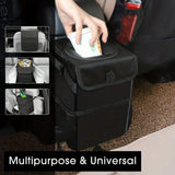 NNEOBA Waterproof Car Trash Can Organizer Portable Auto Bin Black