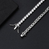Sterling Silver Moissanite Tennis Bracelet – Classic Single-Row Bracelet