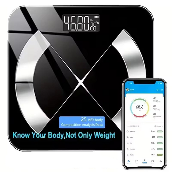 NNEOBA Bluetooth Smart Body Fat Scale Black