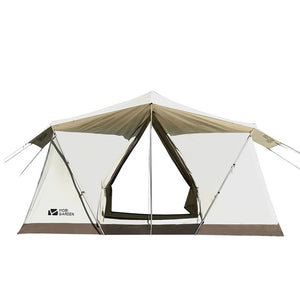 NNEOBA Camping Glamping Cotton Tent 3-Person Double-Layer Waterproof Tent Ivory