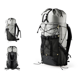 NNEOBA Camping Backpack 25+10L Travel Bag Grey