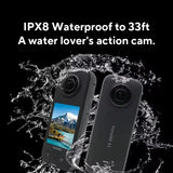 NNEOBA Action Camera  8K Video Dual Image Stabilization Black