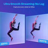 NNEOBA 4K Webcam with Tripod Autofocus Streaming Black