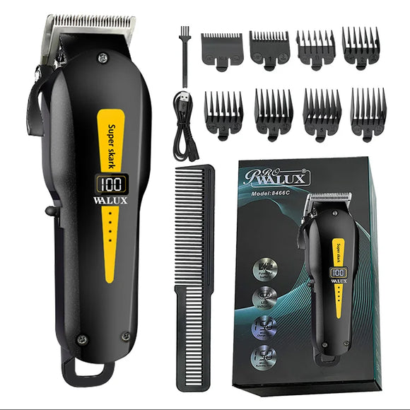 NNEOBA Barber Hair Clipper USB Rechargeable Trimmer with LCD Display Black