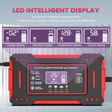 NNEOBA 6A 12V Smart Car Battery Charger Lead-Acid Battery Red