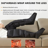 NNEOBA 360 Air Pressure Leg Massager Boots with Remote Black