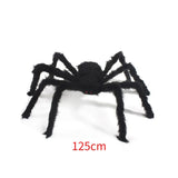 200cm  weighs only 0.100 kg Extra Large Plush Black Spider Outdoor Home Bar Party Haunted House Horror Props Halloween Decoration
