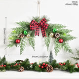 NNEOBA Christmas Wreath Ornament with Pine Leaves and Bow