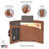 Genuine Leather Pop-Up Card Wallet with Coin Pocket
