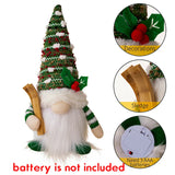 NNEOBA Enchanting Christmas Doll Sled Elf Ski Gnome with LED Light - 28cm (2pc Red Green)