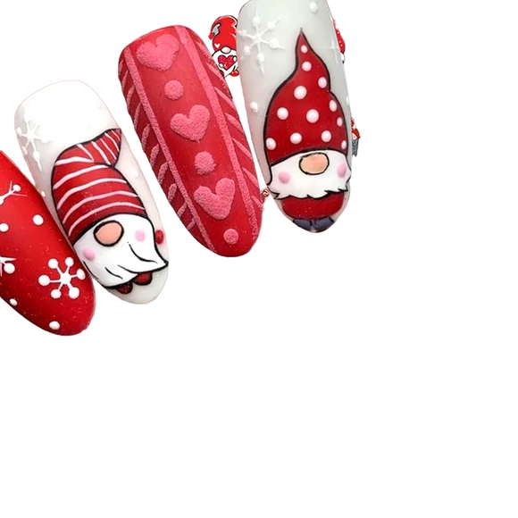 Winter Red Gonk Nail Art Sticker - Christmas Series
