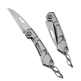NNEOBA 3-Piece Portable Folding Knife Set Silver
